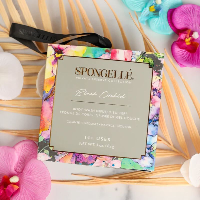 spongelle private reserve black orchid body wash infused buffer (14+uses)