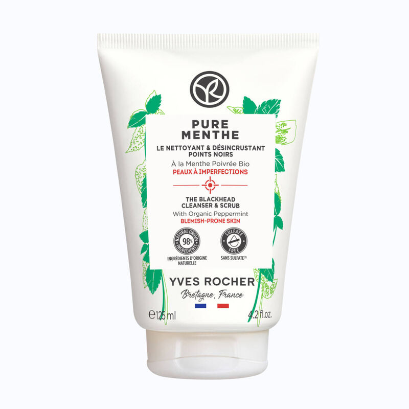 yves rocher pure menthe the antiblackhead cleanser & scrub 125ml