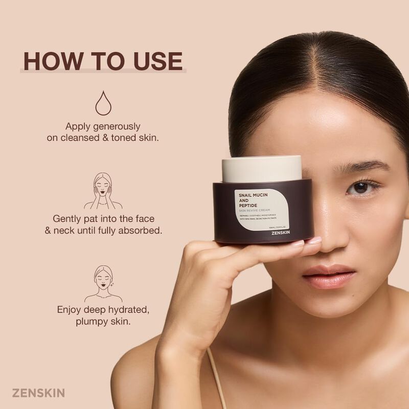 zenskin snail mucin and peptide skin revive cream