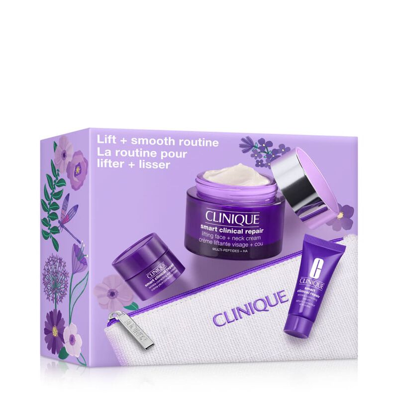 كلينيك طقم العناية وتماسك البشرة lift + smooth routine skincare