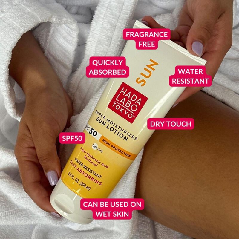 hada labo tokyo super moisturiser spf 50+ fast absorbing