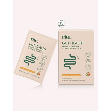 faces gut health drink mix peach flavor   x15 sachets