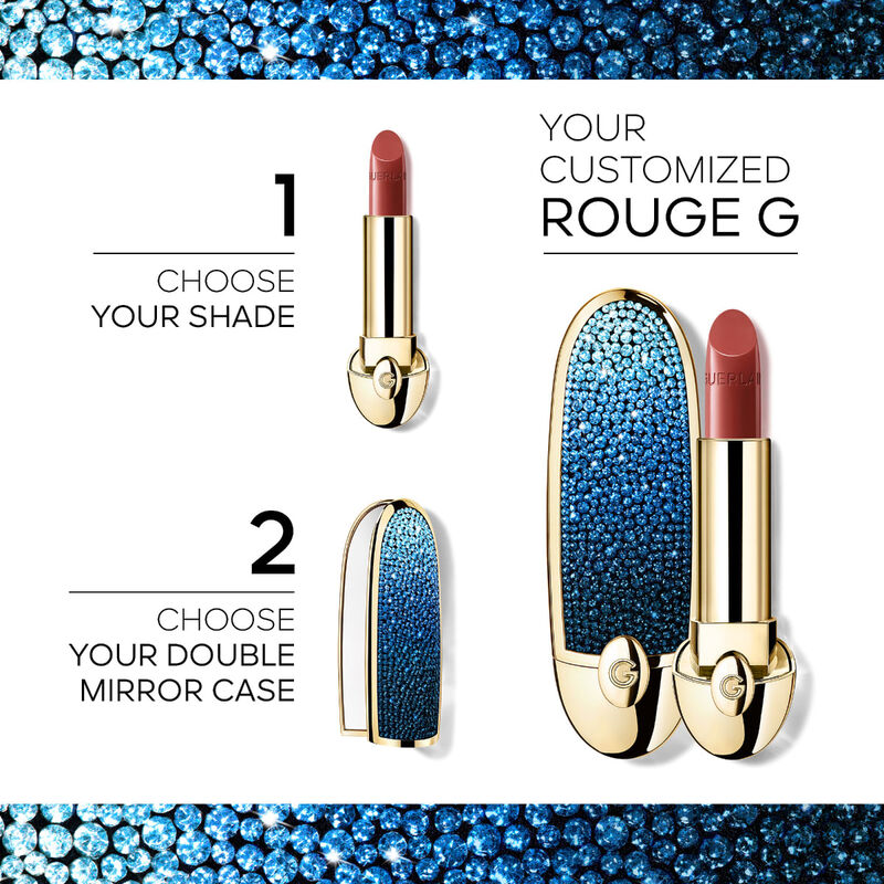 guerlain rouge g l’heure bleue the double mirror jewel case the customisable ultracare limited edition