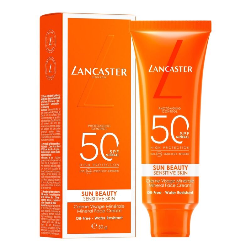 lancaster sun beauty sensitive skin mineral spf50