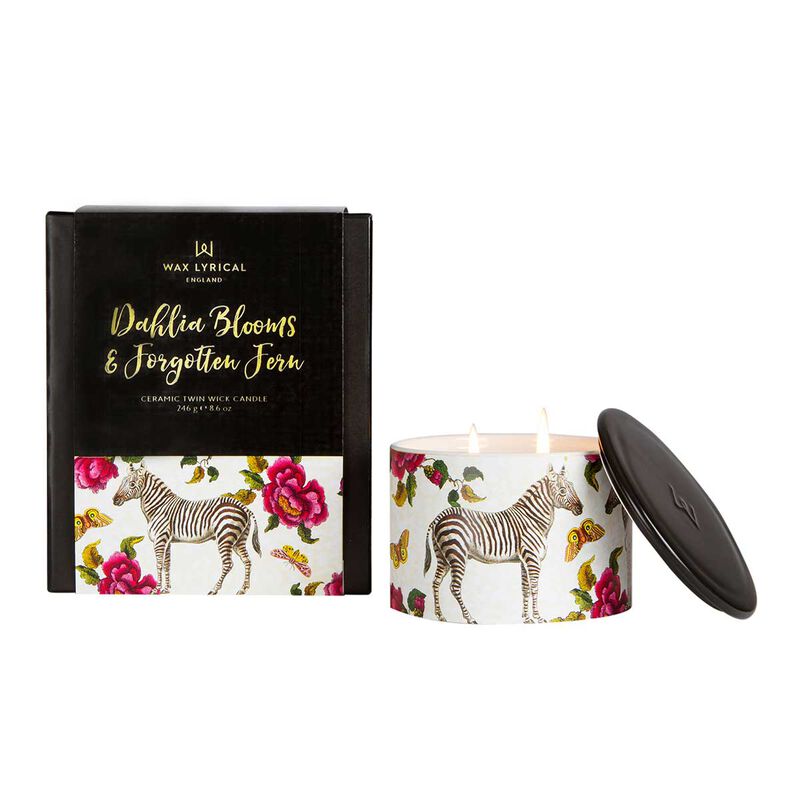 wax lyrical street mythology large dahlia bloom and forgotten fern wax fill candle