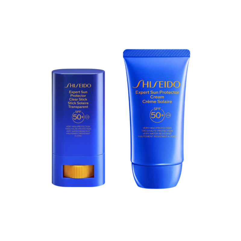 shiseido clear suncare stick spf 50+ 20g x expert sun protector cream spf 50+ 50ml