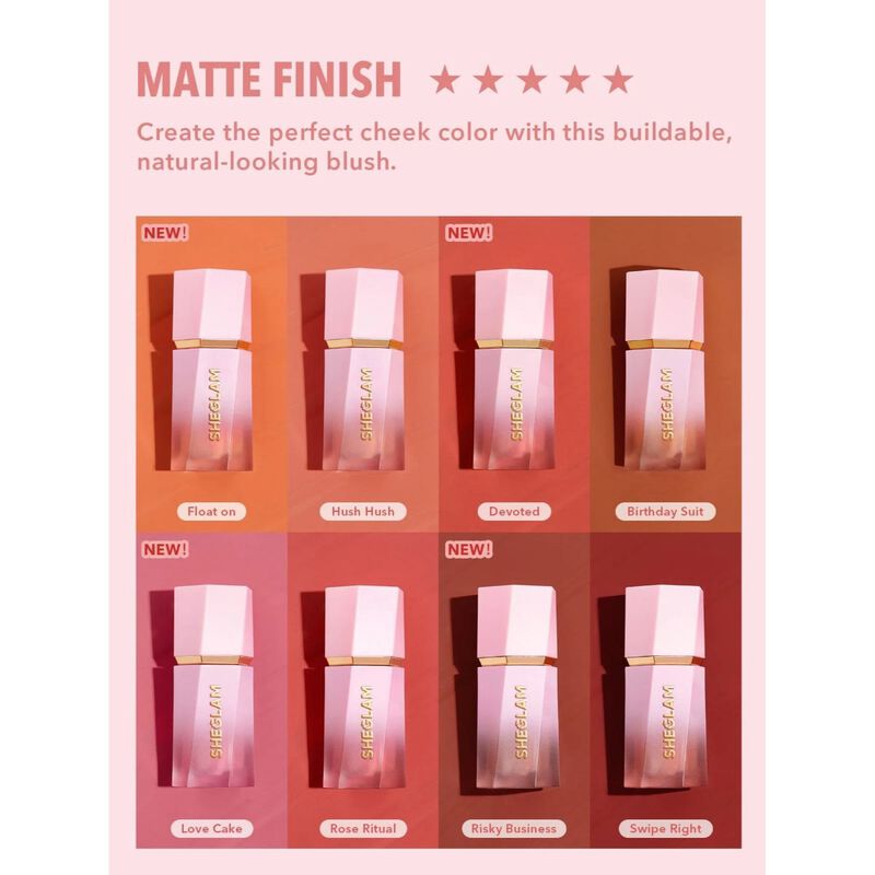 شيجلام احمر خدود سائل بلون مزدهر غير لامع