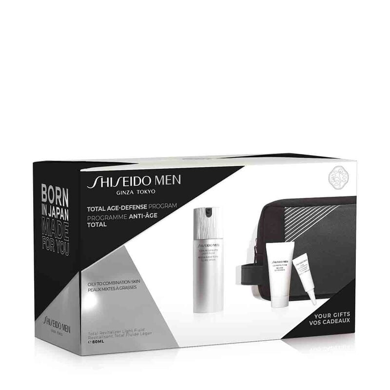 shiseido shiseido men total revitalizer light fluid pouch set