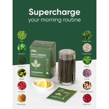 Daily Greens Drink Mix Lemon Flavor - x15 Sachets faces daily greens drink mix lemon flavor x15 sachets