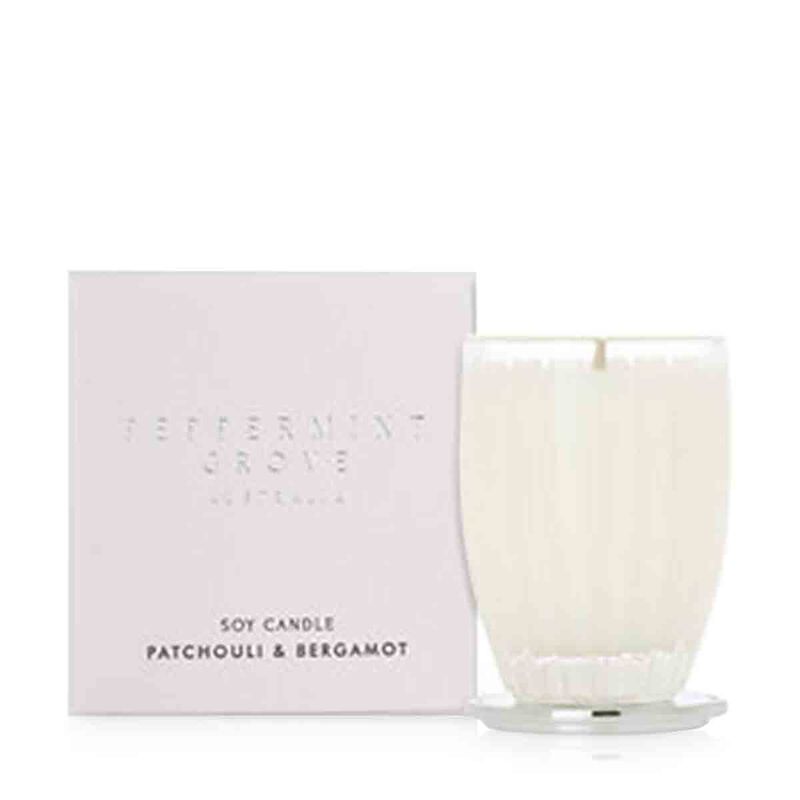 peppermint grove patchouli & bergamot candle 350g