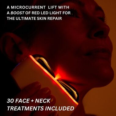 faces level up microcurrent   red led face   neck massager