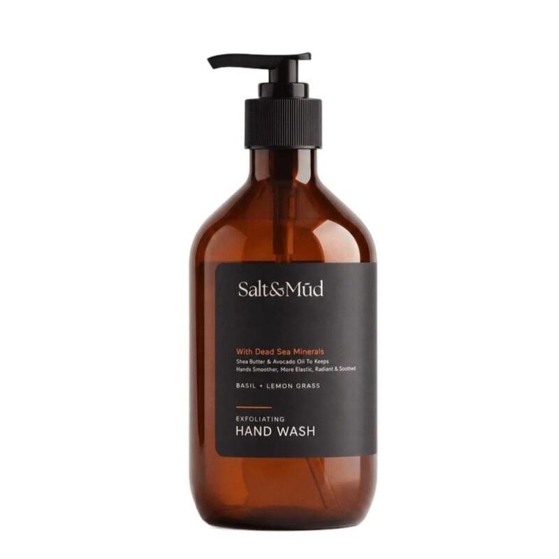 salt & mud exfoliating hand wash basil & lemongrass with dead sea minerals