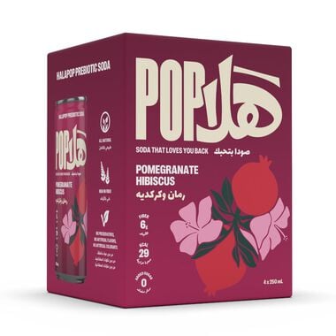 faces prebiotic soda pomegranate hibiscus 4 pack