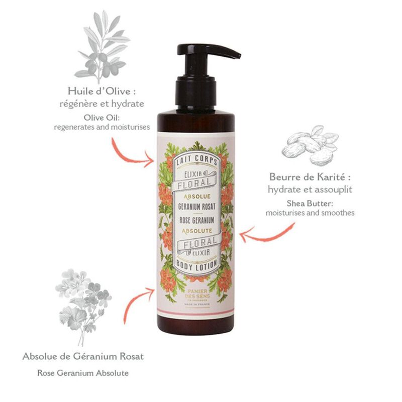 panier des sens absolutes rose geranium body lotion