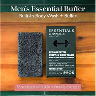 Essentials Men's Sandalwood Body Wash Infused Buffer (Multi Use) faces essentials men s sandalwood body wash infused buffer multi use