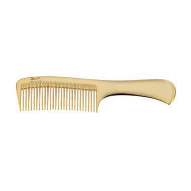 Golden Wide-teeth Comb With Handle faces golden wide teeth comb with handle