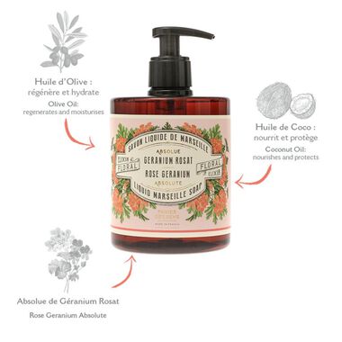 faces absolutes rose geranium liquid marseille soap