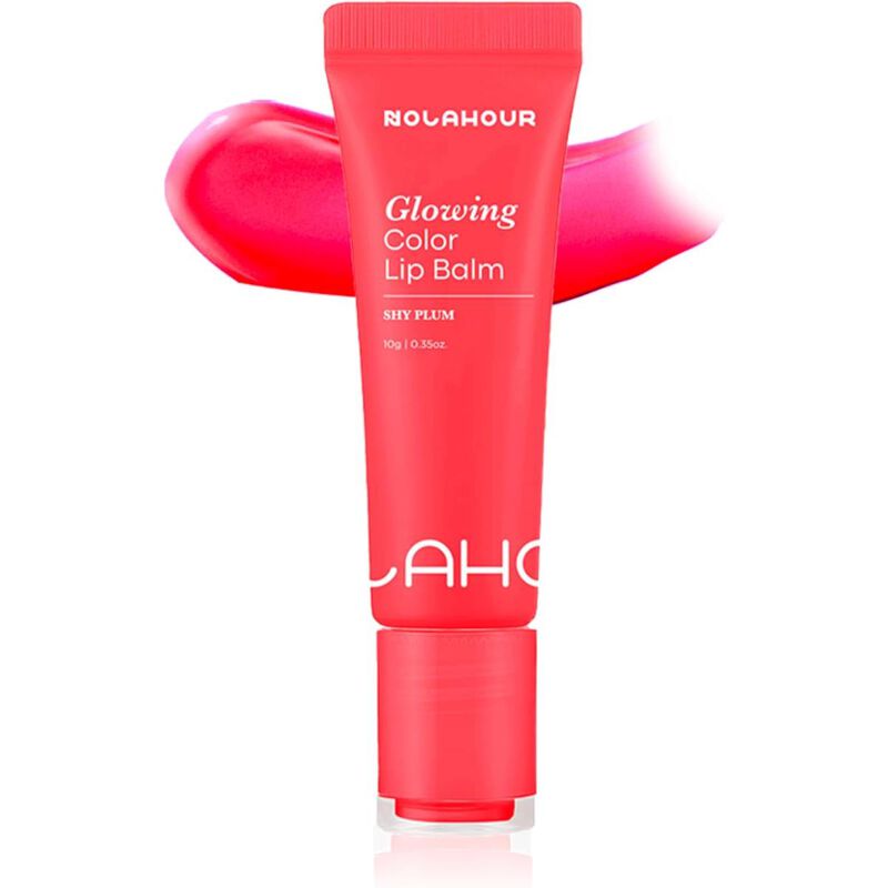 nolahour shy plum glowing color lip balm nourishing, shining, moisturizing