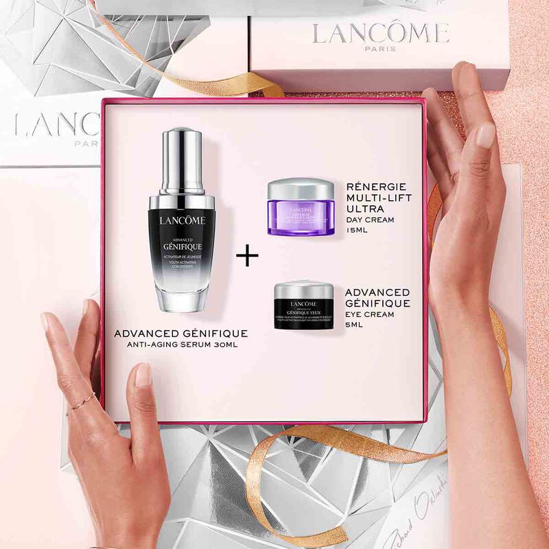 lancome genifique and renergie multilift skincare set  holiday limited edition