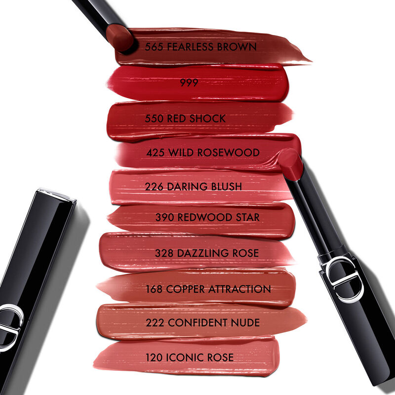 dior rouge on stage ultra longwear lipstick with a shine finish