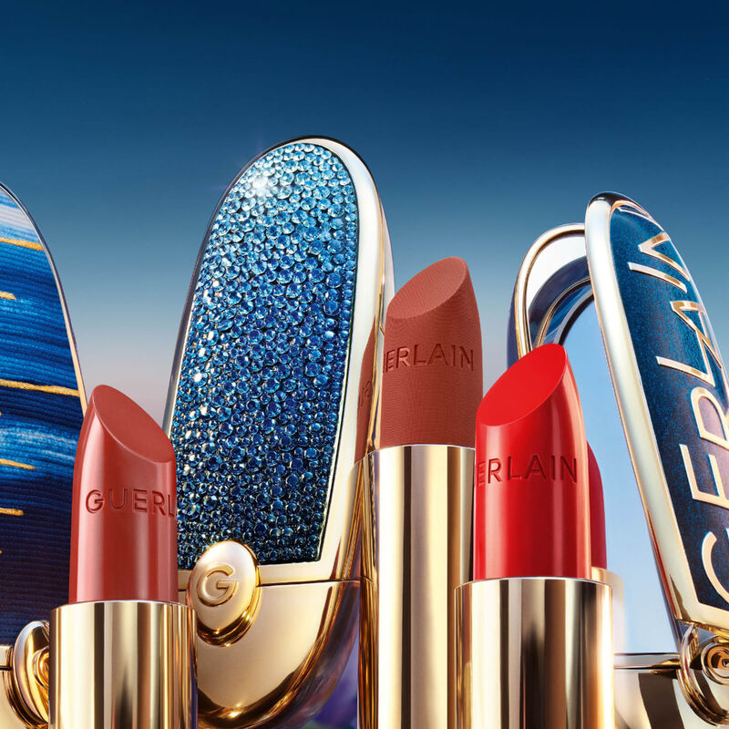 guerlain rouge g l’heure bleue the double mirror jewel case the customisable ultracare limited edition