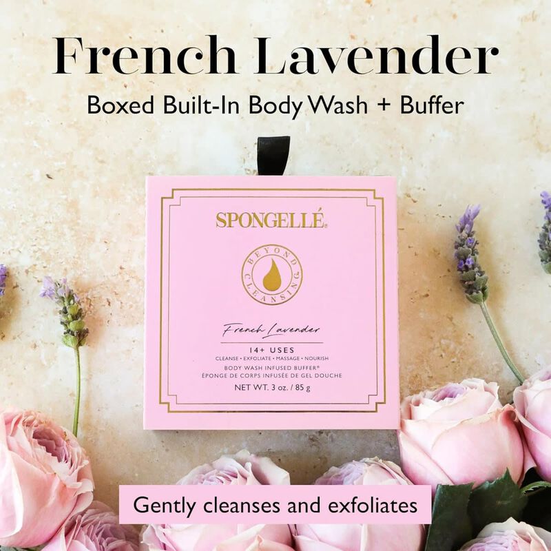 spongelle daisy collection french lavender body wash infused flower buffer (14+uses)