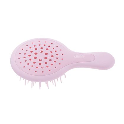 Mini Superbrush Compact Silicon Hairbrush Rose