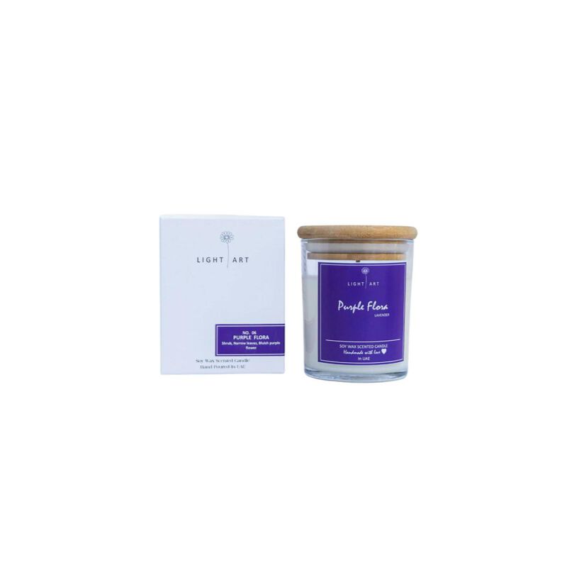 Purple Flora Scented Candle Jar