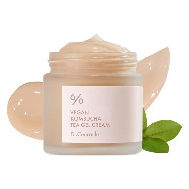dr. ceuracle vegan kombucha tea gel cream, probiotic hydrating detox moisturizer