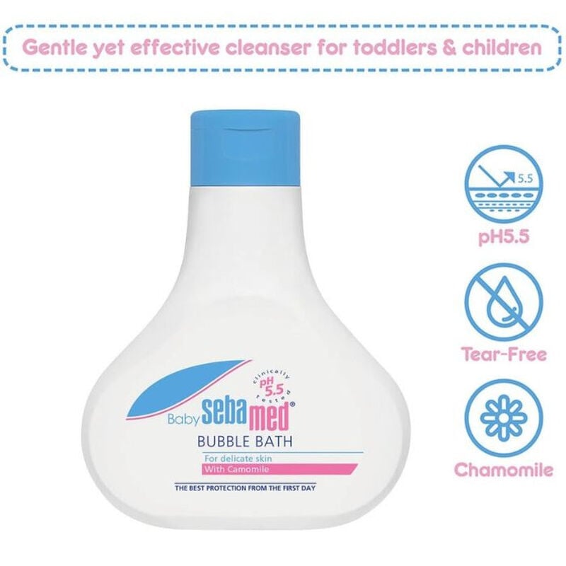 sebamed baby bubble bath, soapfree ph 5.5 gentle wash for newborns