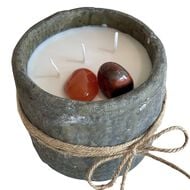 faces soy rustic candle with crystal