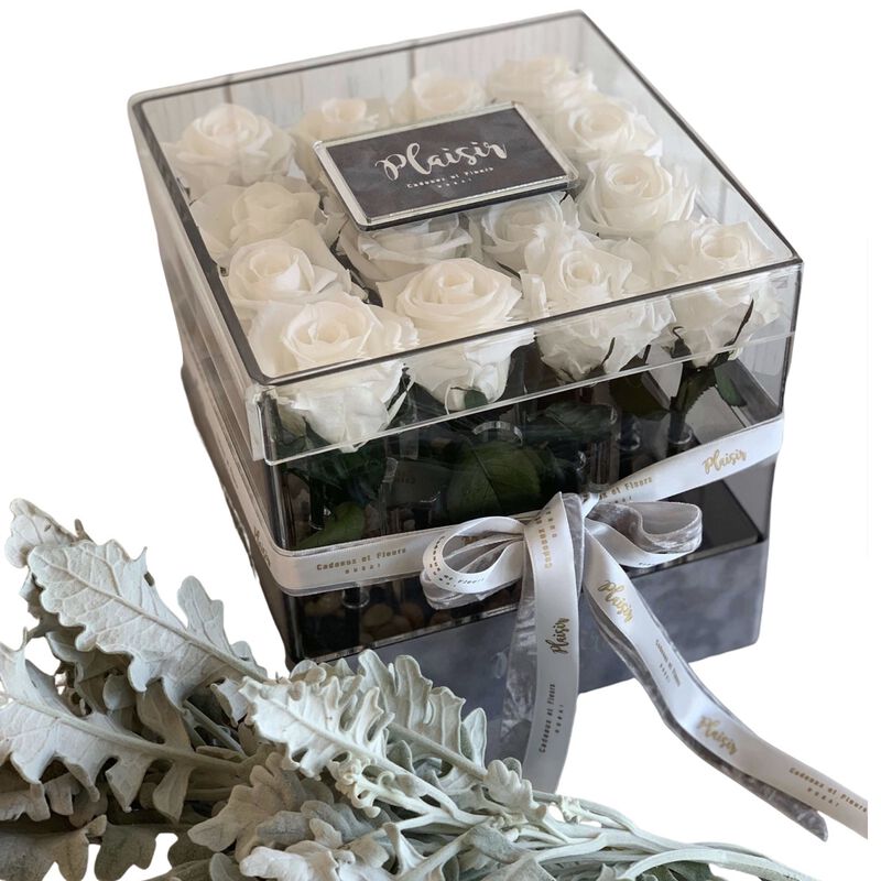 plaisir cadeaux et fleurs forever rose infinity acrylic square
