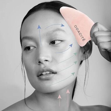 faces crystal contour gua sha rose quartz