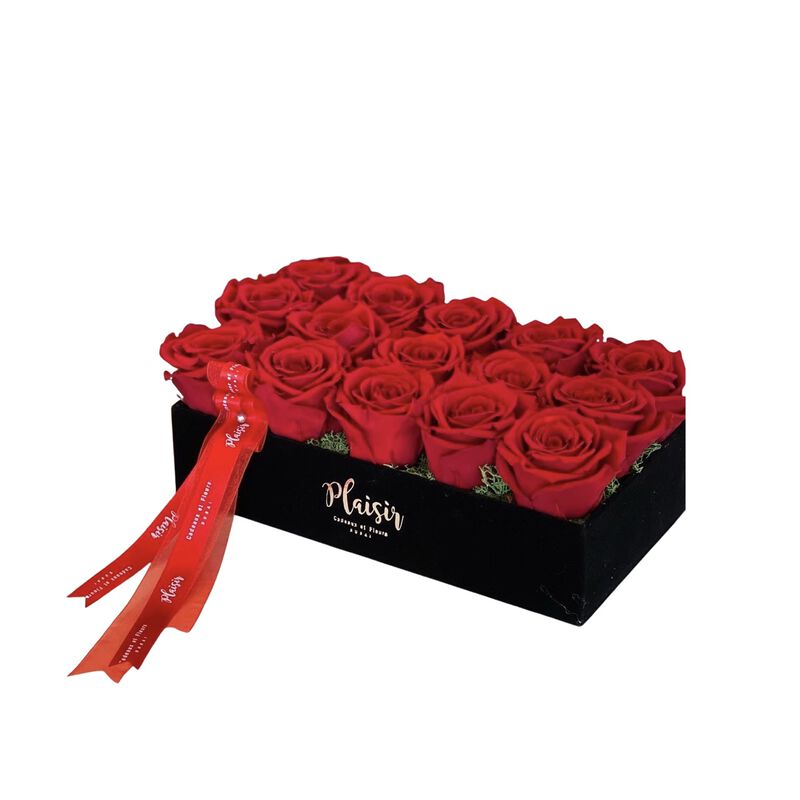 plaisir cadeaux et fleurs luxury black velvet tray with red roses