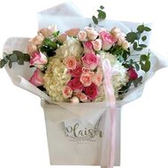 faces hand tied bouquet   colour me happy