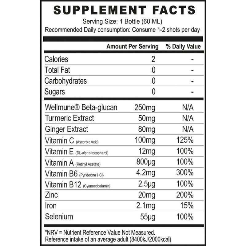 sunshine nutrition immunity shot boost natural immunity & energy with vitamin c & antioxidants