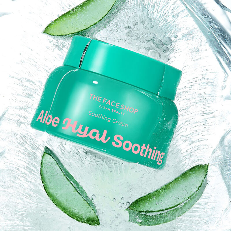 the face shop aloe hyaluronic acid soothing cream