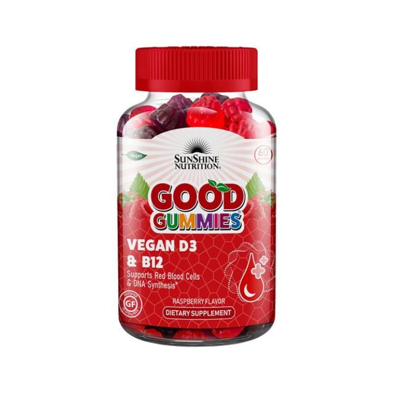 sunshine nutrition good gummies vegan d3 and b12 gummies