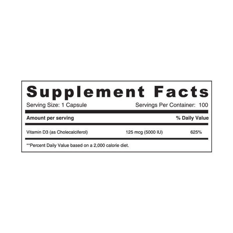 sunshine nutrition vitamin d3 5000 iu vegetable capsules