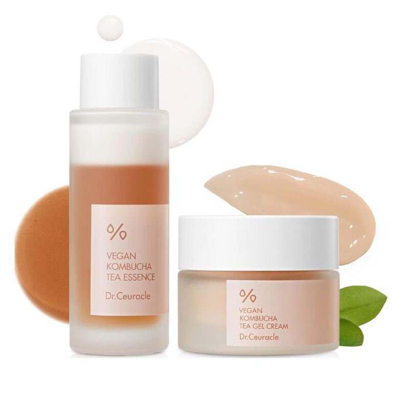 dr. ceuracle vegan kombucha tea beginning set, hydrating and nourishing skincare kit