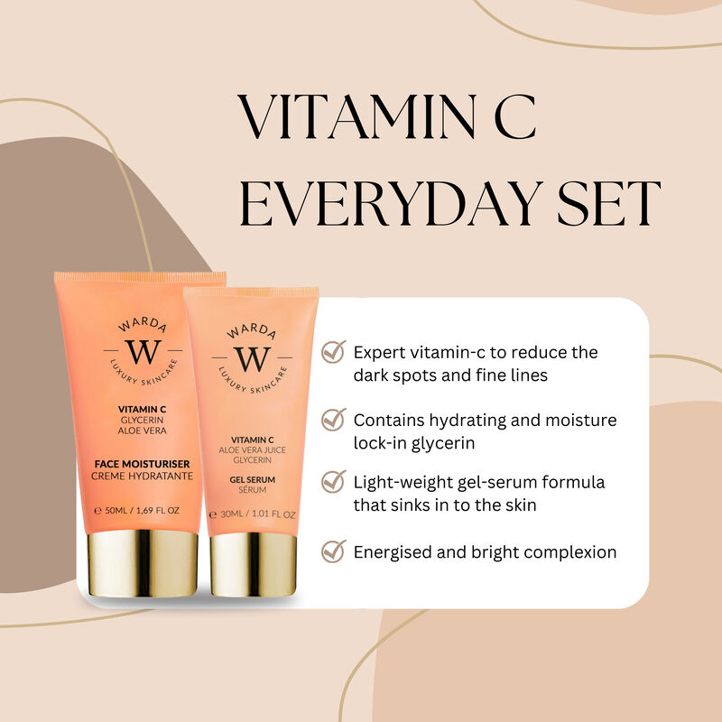 erthskin london skin glow boost vitamin c moisturiser 50ml + skin glow boost vitamin c gel serum 30ml