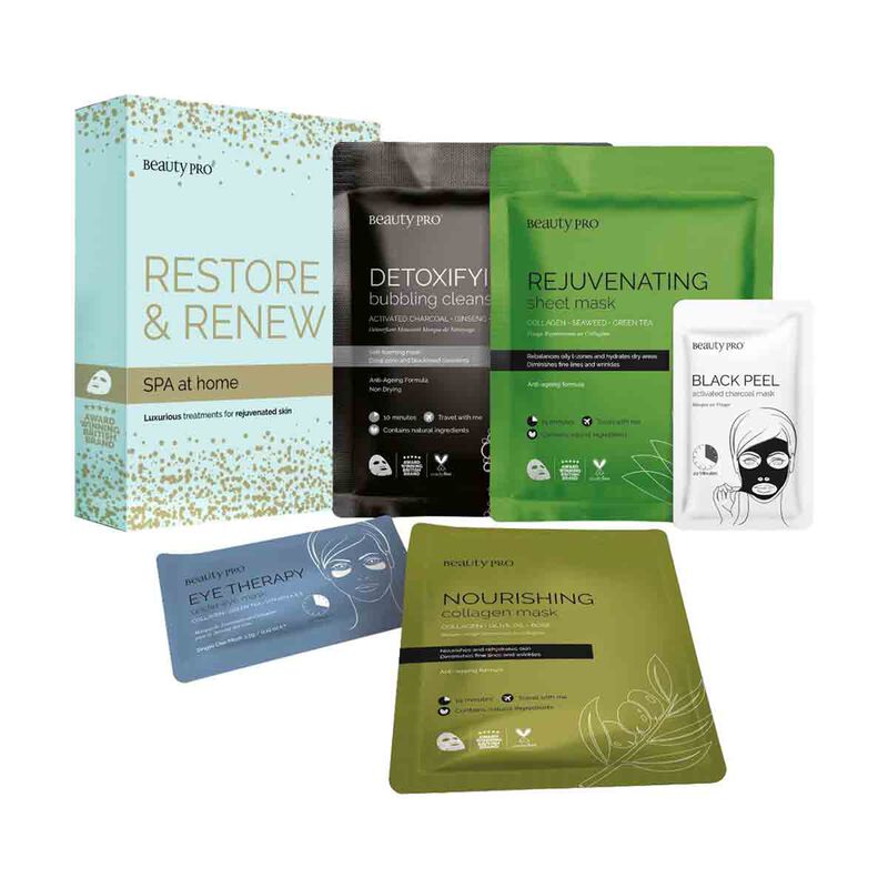 بيوتي برو مجموعة سبا ات هوم لاستعادة وتجديد نضارة البشرة