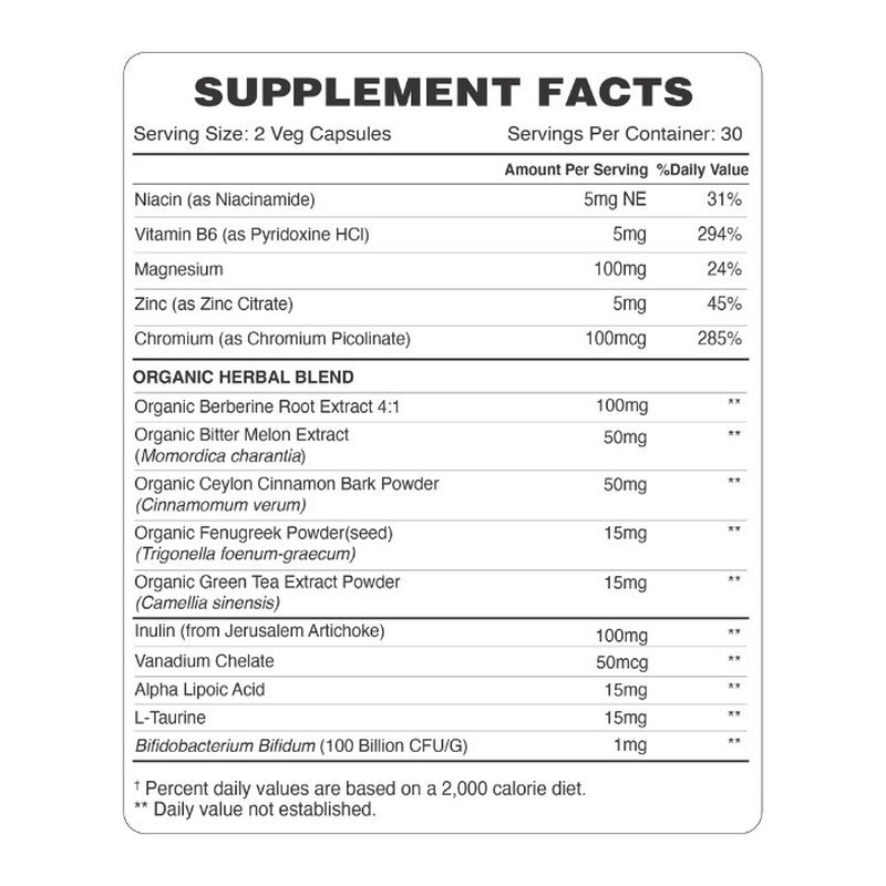 organic earth glucose factor vcapsules