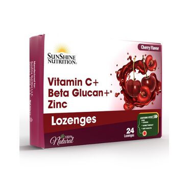 Nutrition Vitamin C+ Beta Glucan+Zinc Lozenges Cherry faces nutrition vitamin c beta glucan zinc lozenges cherry