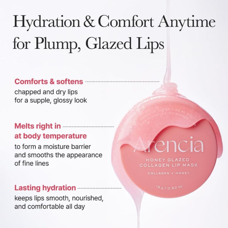 arencia honey glazed collagen lip mask