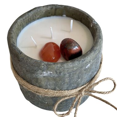 Soy Rustic Candle with Crystal faces soy rustic candle with crystal