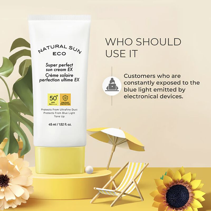 the face shop natural sun eco super perfect sun cream spf50+pa++++