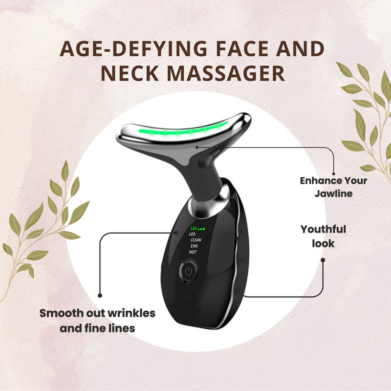 erthskin london age defying face and neck massager  black