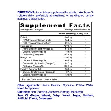 faces fish flax   borage 3 6 9 with primrose oil  omega fatty acids for brain  skin  heart   joint health
