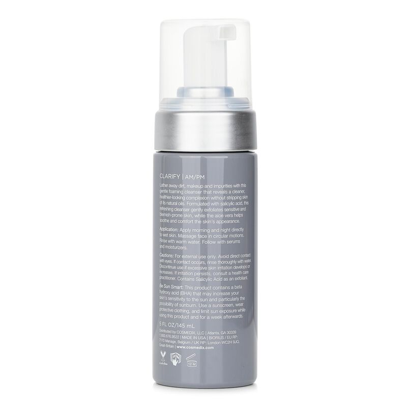 cosmedix clarify salicylic acid foaming cleanser